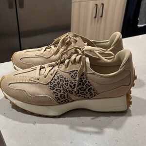 New Balance Tan and Leopard Print Women's Sneakers